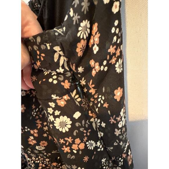 Reistor Size L Boho Floral Black Strappy Sundress - Picture 4 of 5